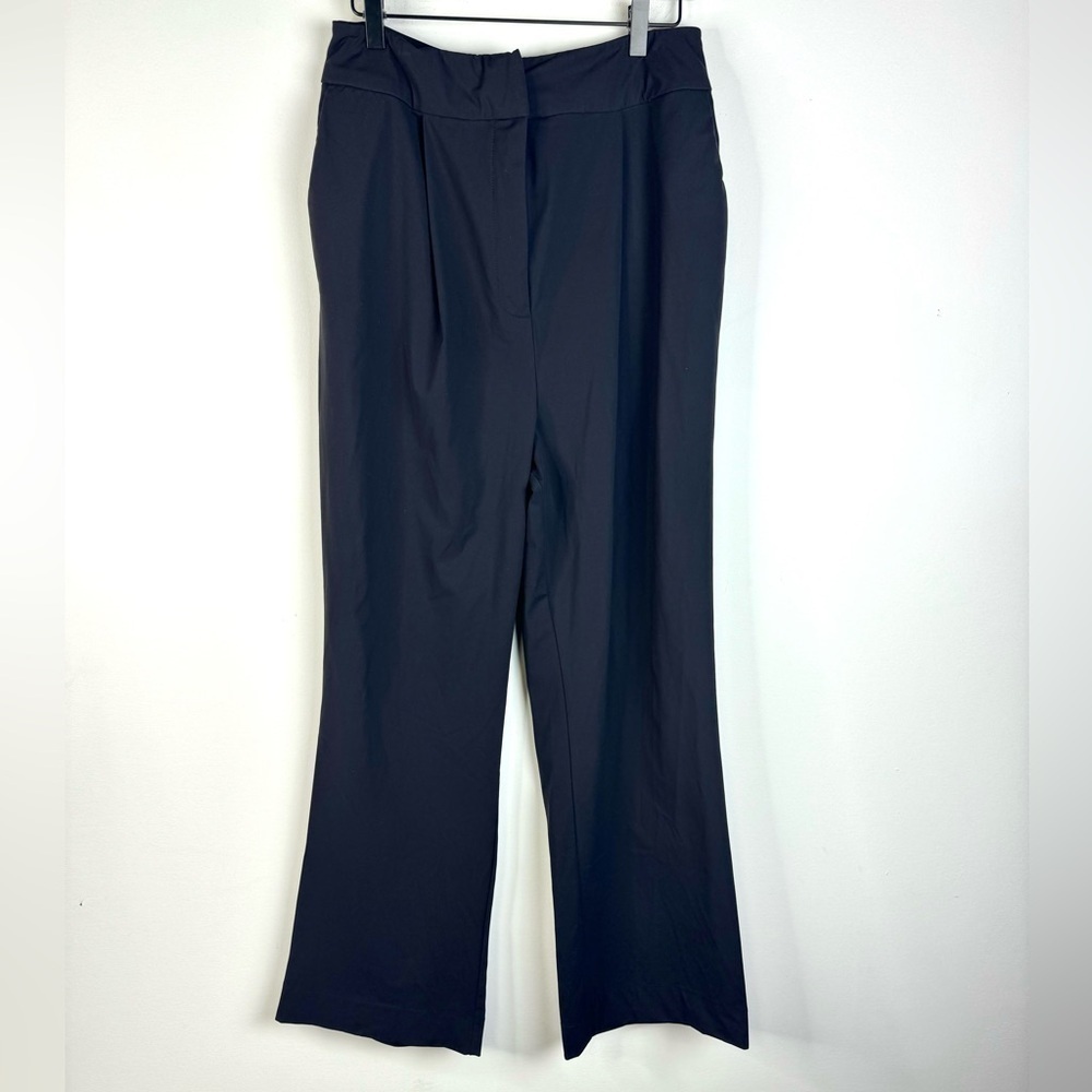 Carbon38 wide leg trouser pleat front Large